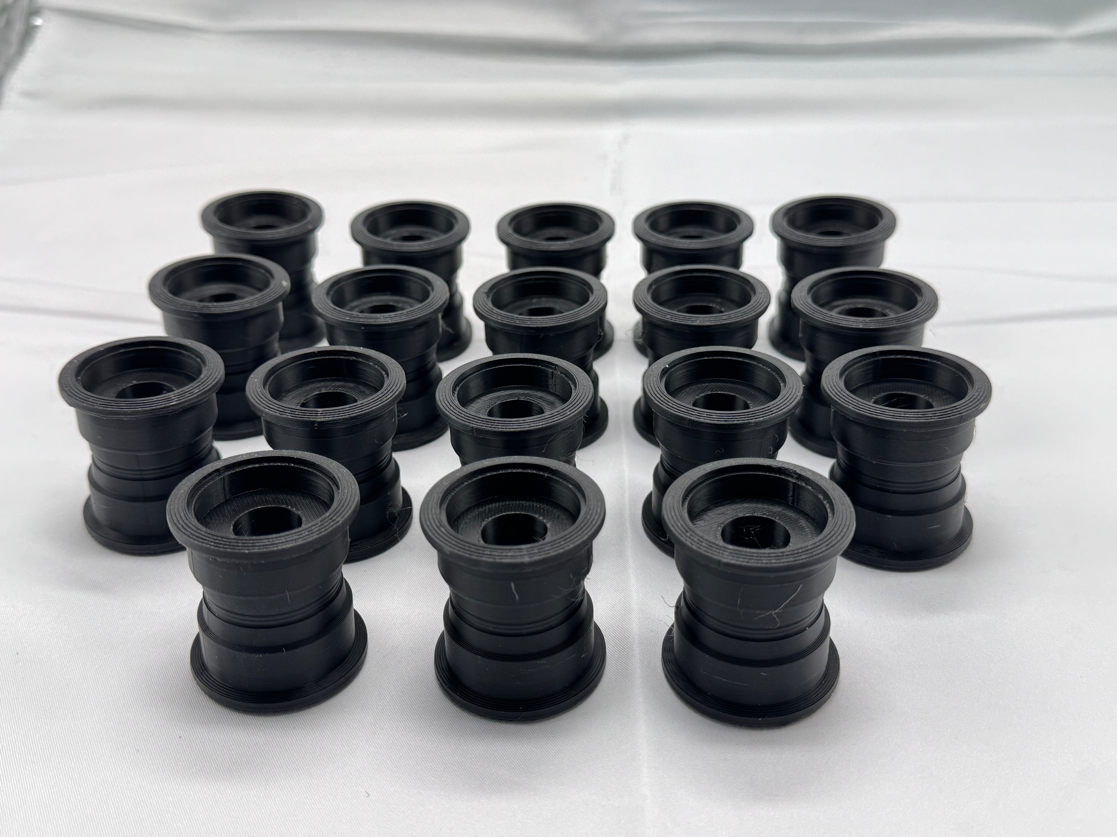 CAT 390F Track Load Rollers - Full Set of 18 - 3D Printed (1/8 Scale)